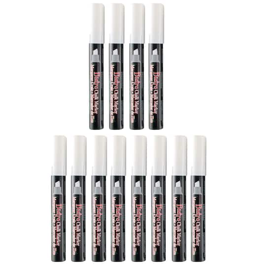 6 Packs: 12 ct. (72 total) Marvy® Uchida Bistro Chisel Tip White Chalk Markers